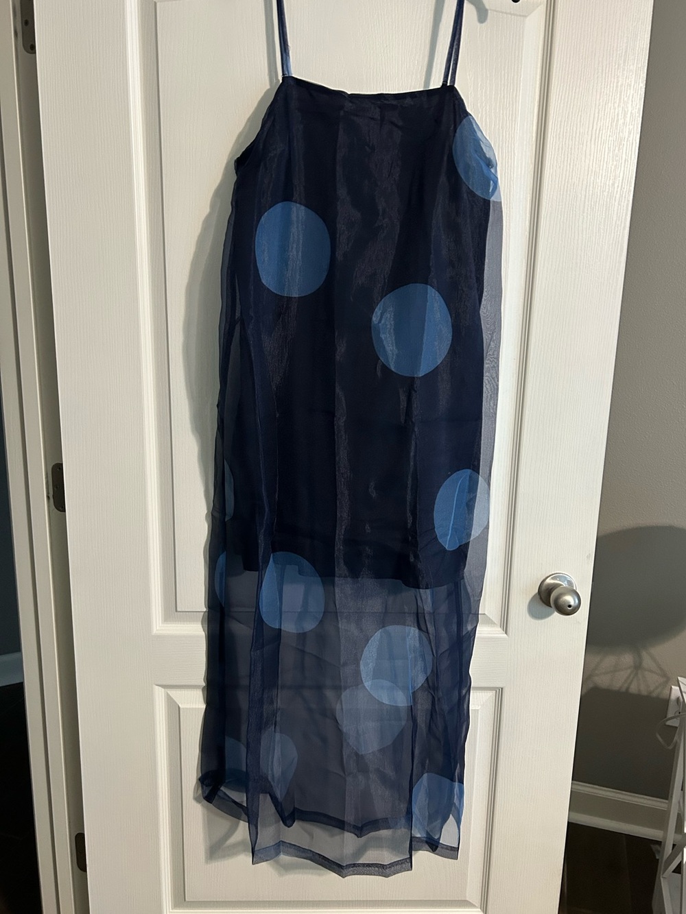 TCEC Navy Maxi  with Light Blue Polka Dots